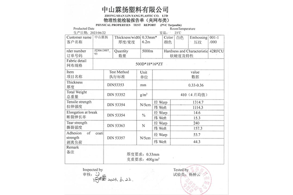 超宽6.2米刀刮布检查报告