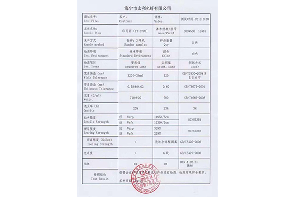 门头布检测报告